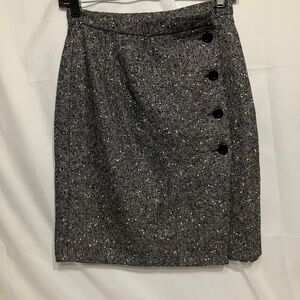 Vintage wrap mini skirt Carlisle tweed black and white size 4  Academia office